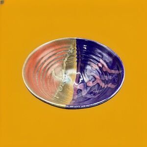 Studio‎ Art Pottery Stoneware 5.5" Bowl-Cobalt Blue Brown Abstract Design Decor